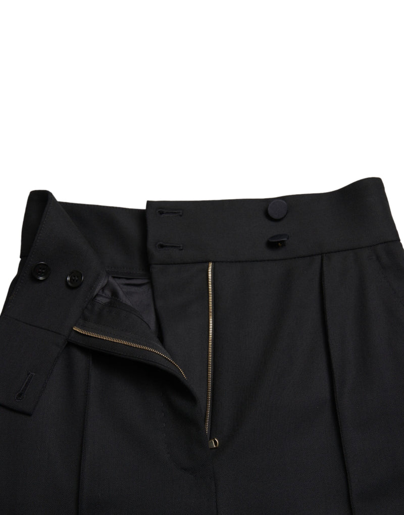 Elegant High Waist Tapered Wool Pants Dolce & Gabbana