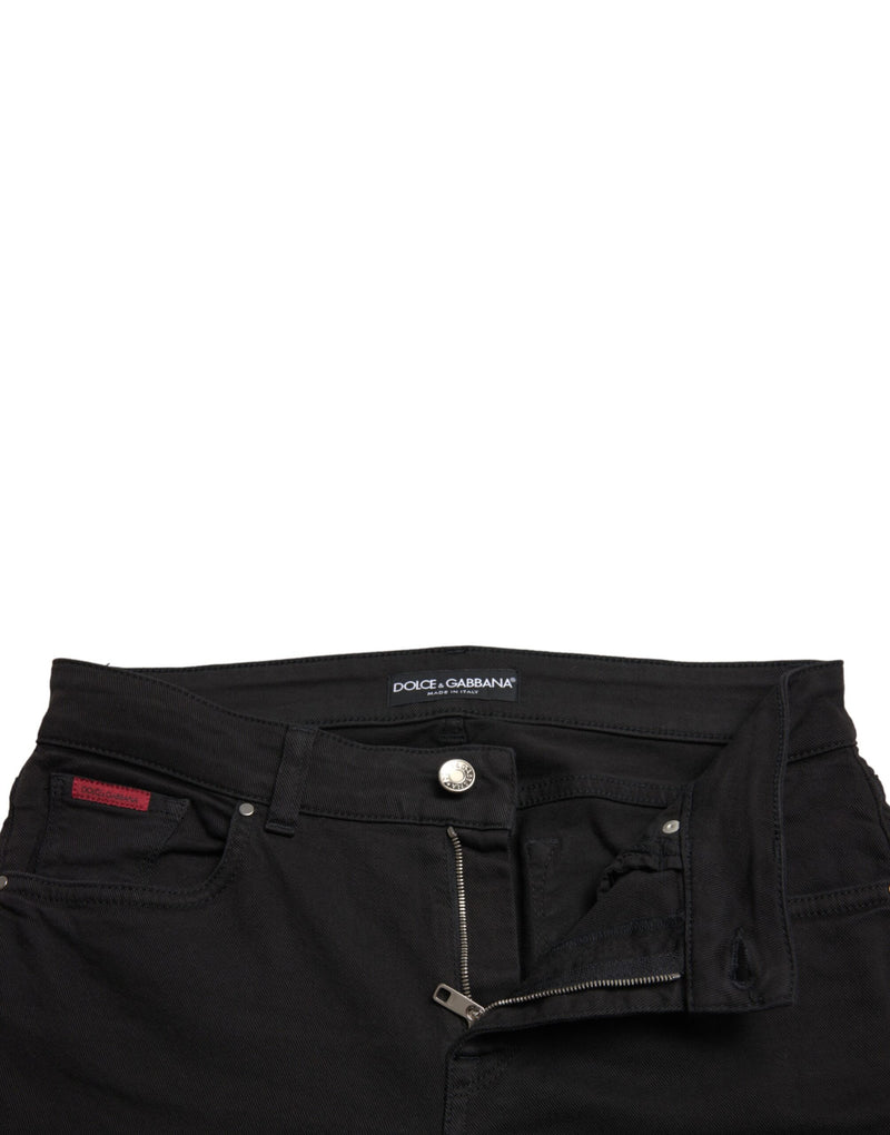 Elegant Mid Waist Black Skinny Jeans Dolce & Gabbana