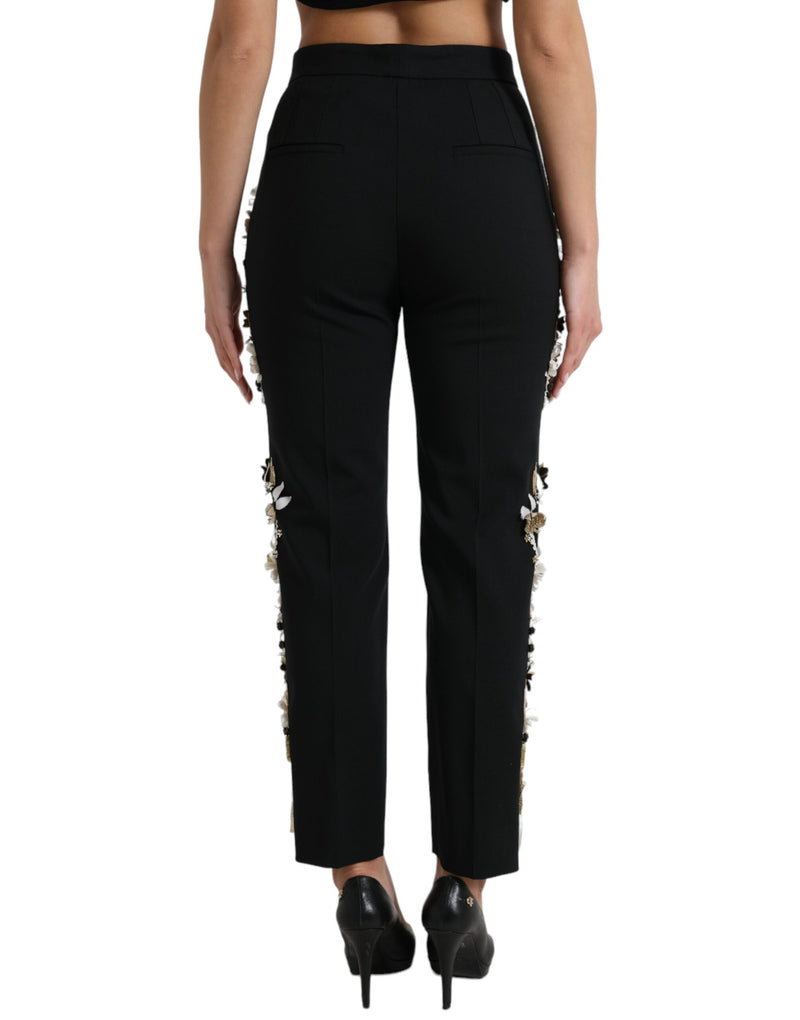 Elegant High Waist Floral Tapered Pants Dolce & Gabbana