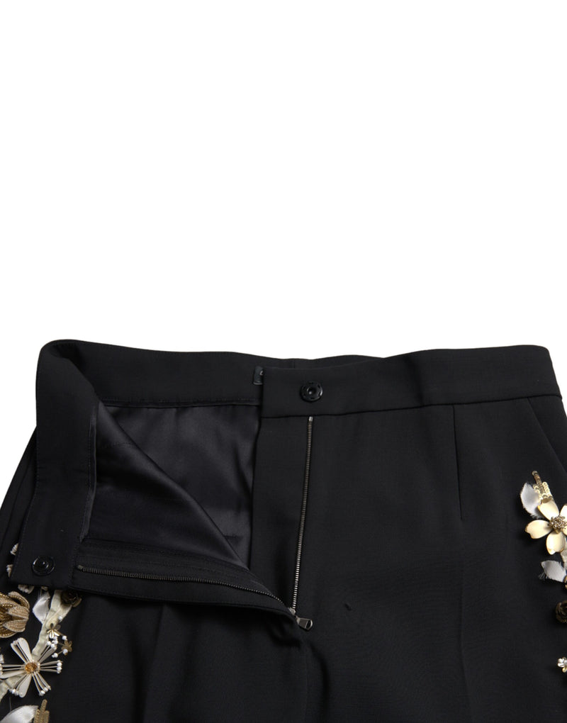 Elegant High Waist Floral Tapered Pants Dolce & Gabbana