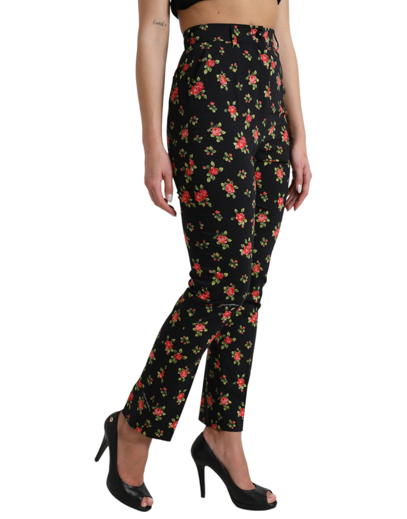 Elegant High-Waist Floral Tapered Pants Dolce & Gabbana