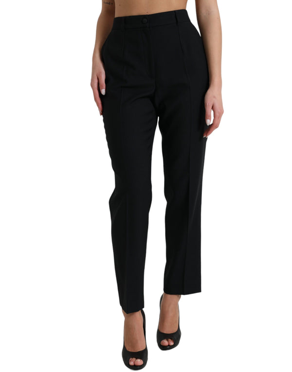 Elegant High Waist Wool Pants Dolce & Gabbana