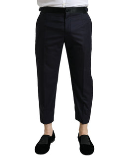 Elegant Wool-Silk Blend Cropped Dress Pants Dolce & Gabbana