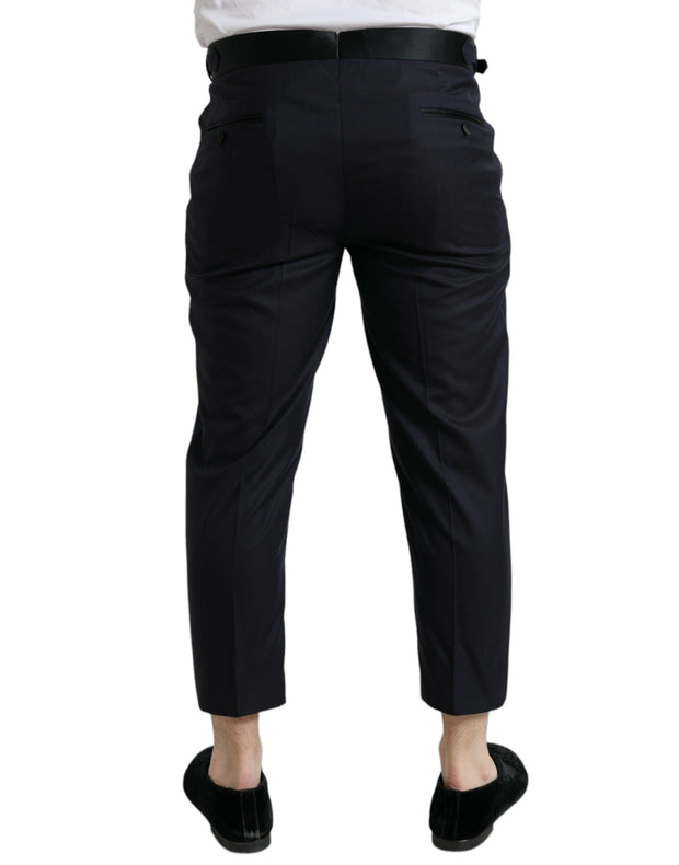 Elegant Wool-Silk Blend Cropped Dress Pants Dolce & Gabbana