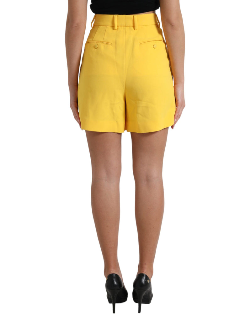 Elegant High Waist Bermuda Shorts in Sunny Yellow Dolce & Gabbana