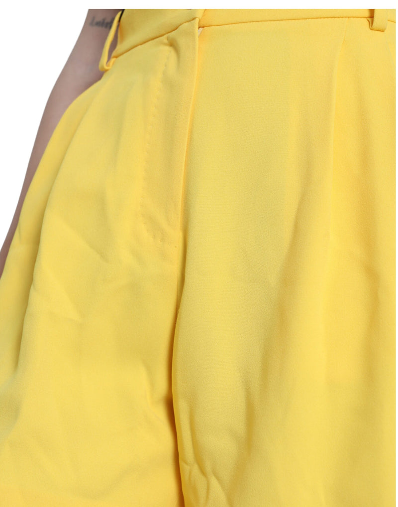 Elegant High Waist Bermuda Shorts in Sunny Yellow Dolce & Gabbana