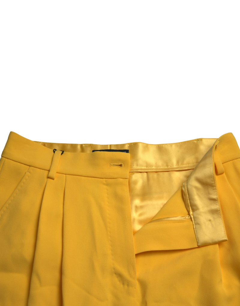 Elegant High Waist Bermuda Shorts in Sunny Yellow Dolce & Gabbana