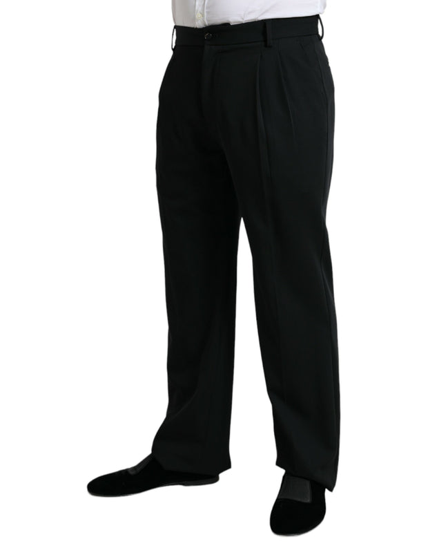 Elegant Black Wool Dress Pants Dolce & Gabbana