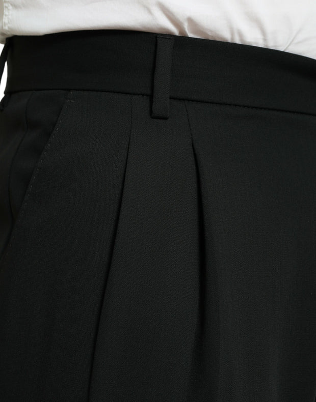 Elegant Black Wool Dress Pants Dolce & Gabbana