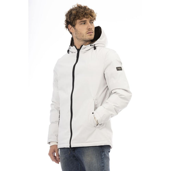 White Polyester Men Jacket Baldinini Trend