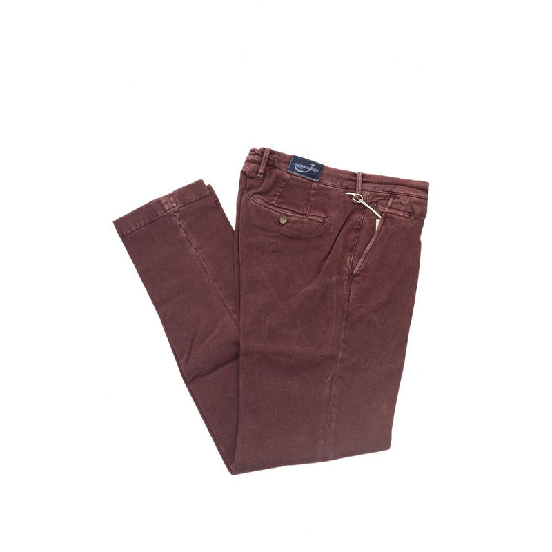 Burgundy Cotton Men Chino Jacob Cohen