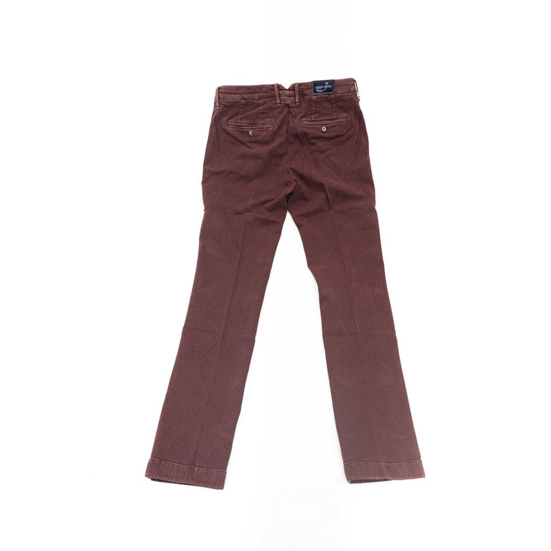 Burgundy Cotton Men Chino Jacob Cohen