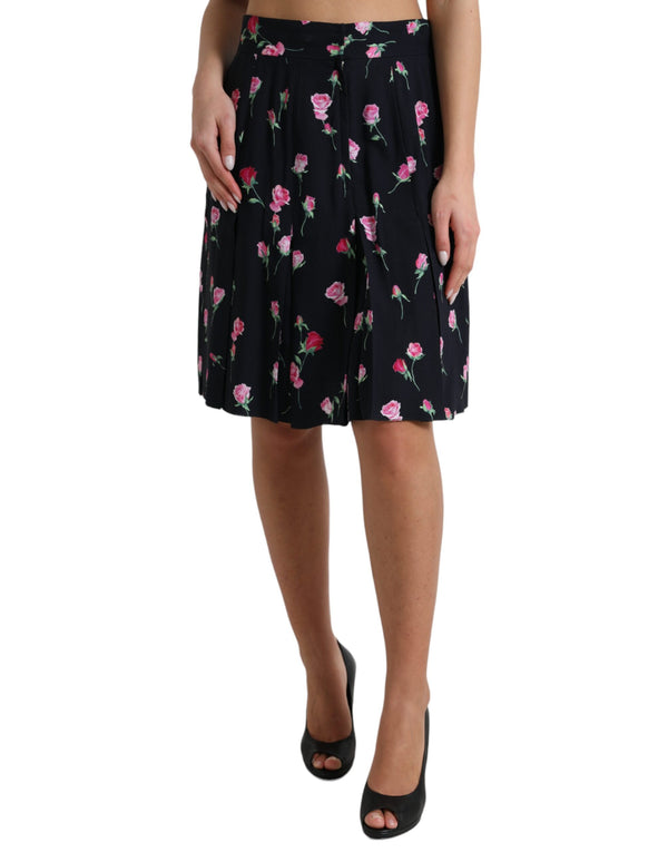 Elegant Floral A-Line Knee-Length Skirt Dolce & Gabbana