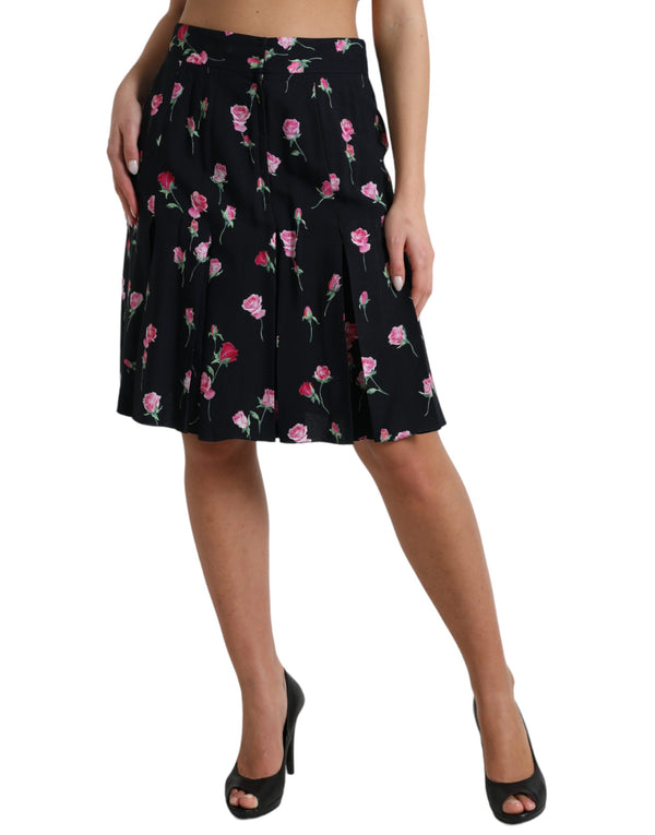 Elegant Floral A-Line Knee-Length Skirt Dolce & Gabbana