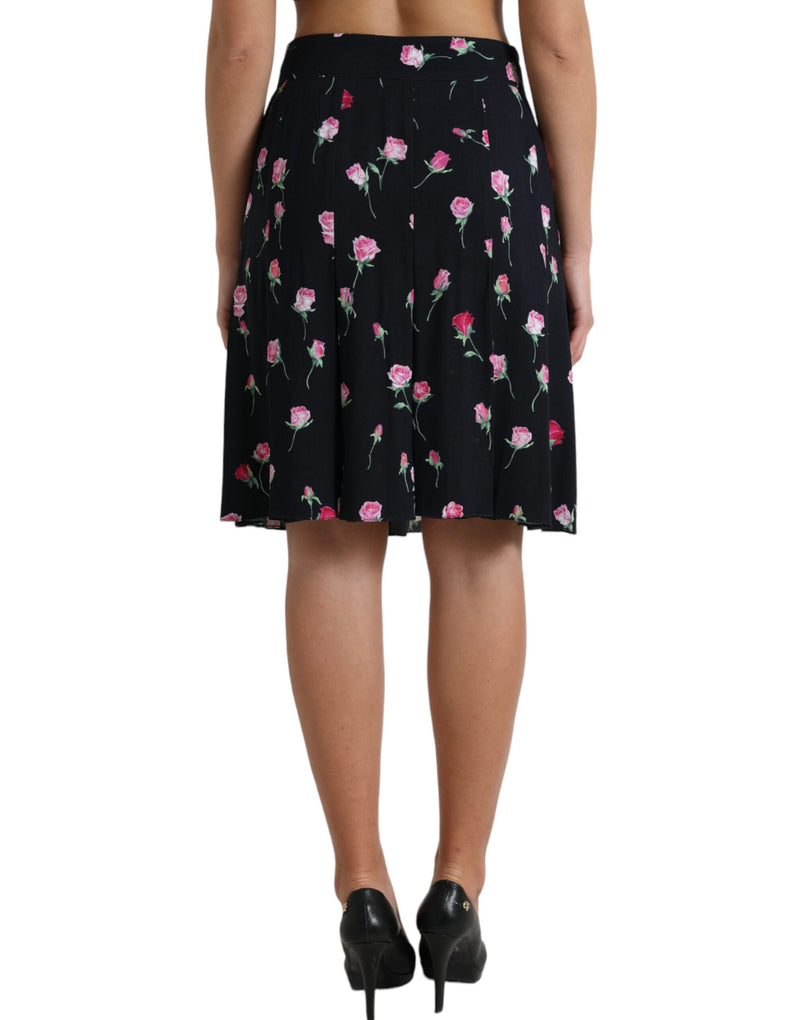 Elegant Floral A-Line Knee-Length Skirt Dolce & Gabbana