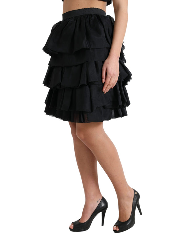 Elegant Tiered A-Line Mini Skirt Dolce & Gabbana