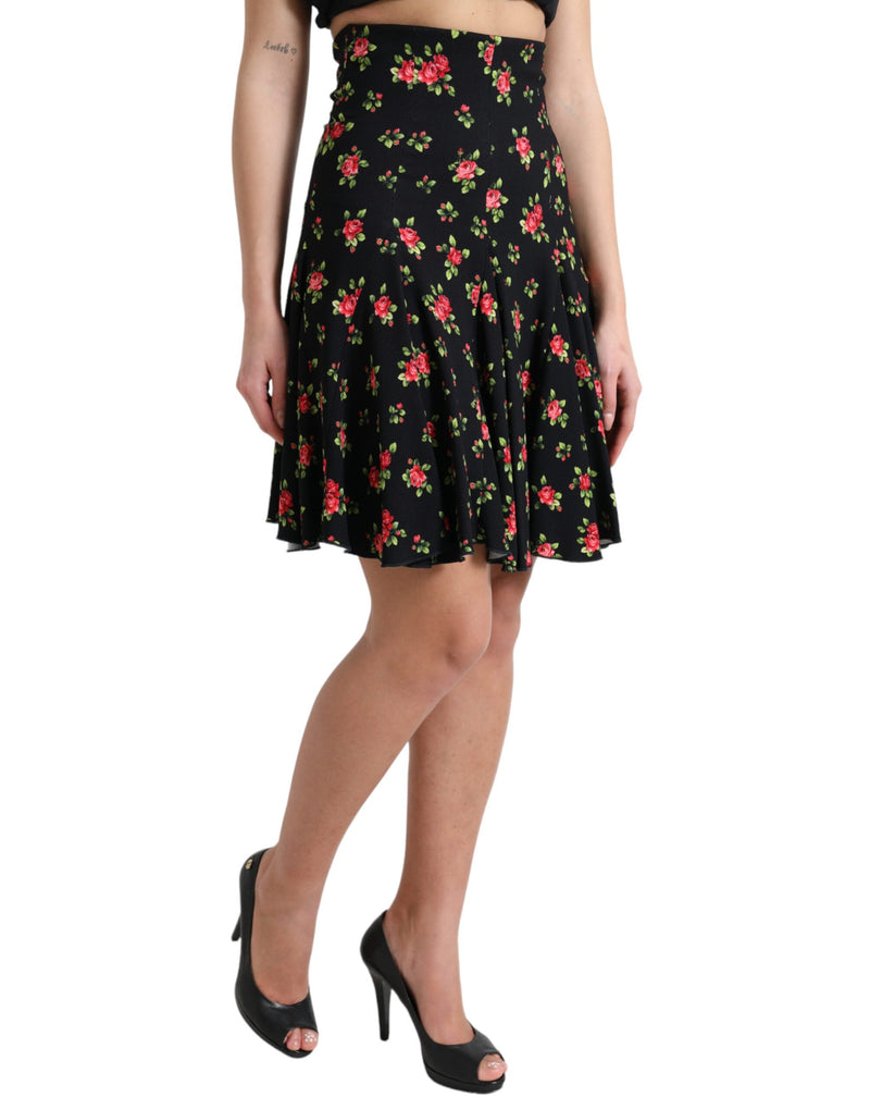 Floral A-Line Mini Skirt with High Waist Dolce & Gabbana