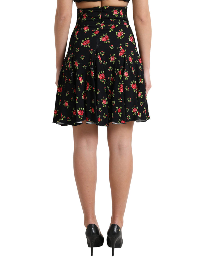 Floral A-Line Mini Skirt with High Waist Dolce & Gabbana