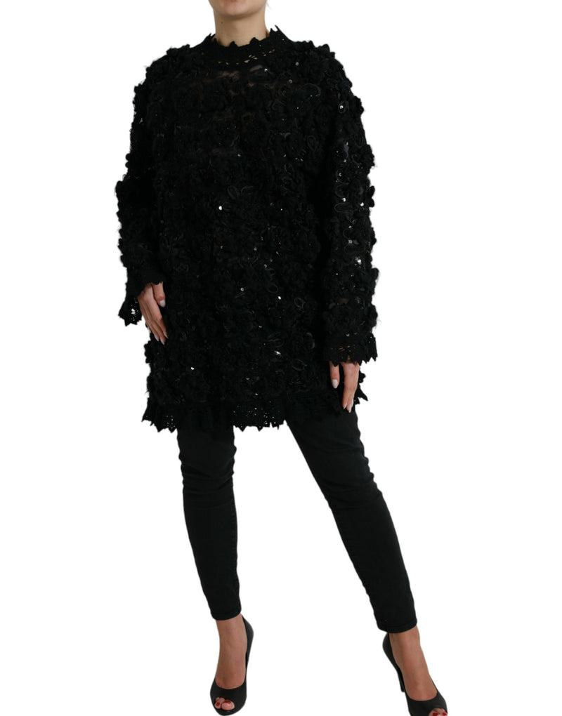 Sequin Embellished Black Pullover Dolce & Gabbana