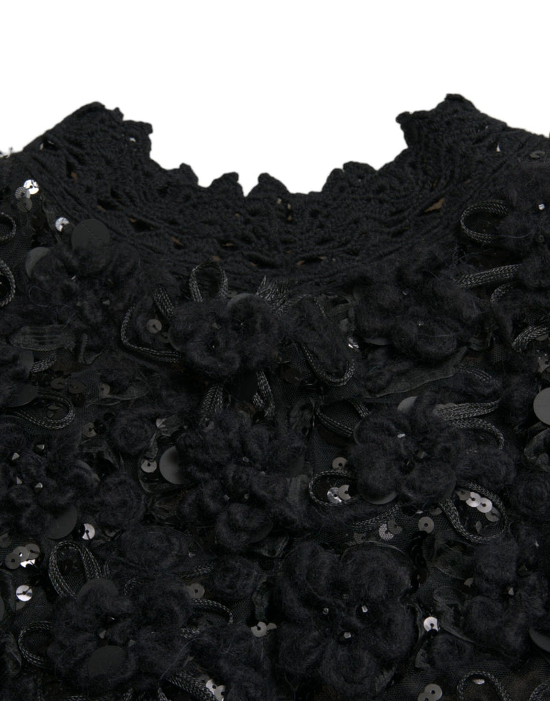 Sequin Embellished Black Pullover Dolce & Gabbana