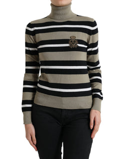 Multicolor Striped Wool Turtleneck Sweater Dolce & Gabbana