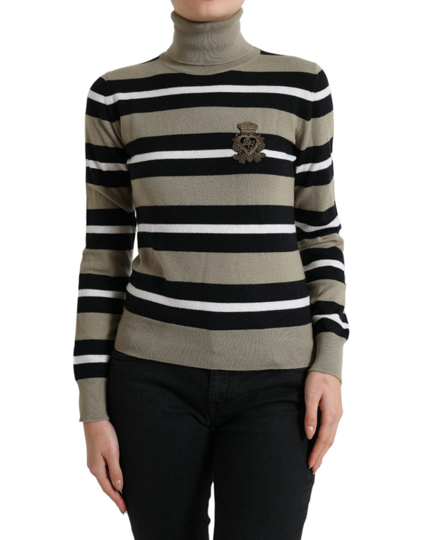 Multicolor Striped Wool Turtleneck Sweater Dolce & Gabbana