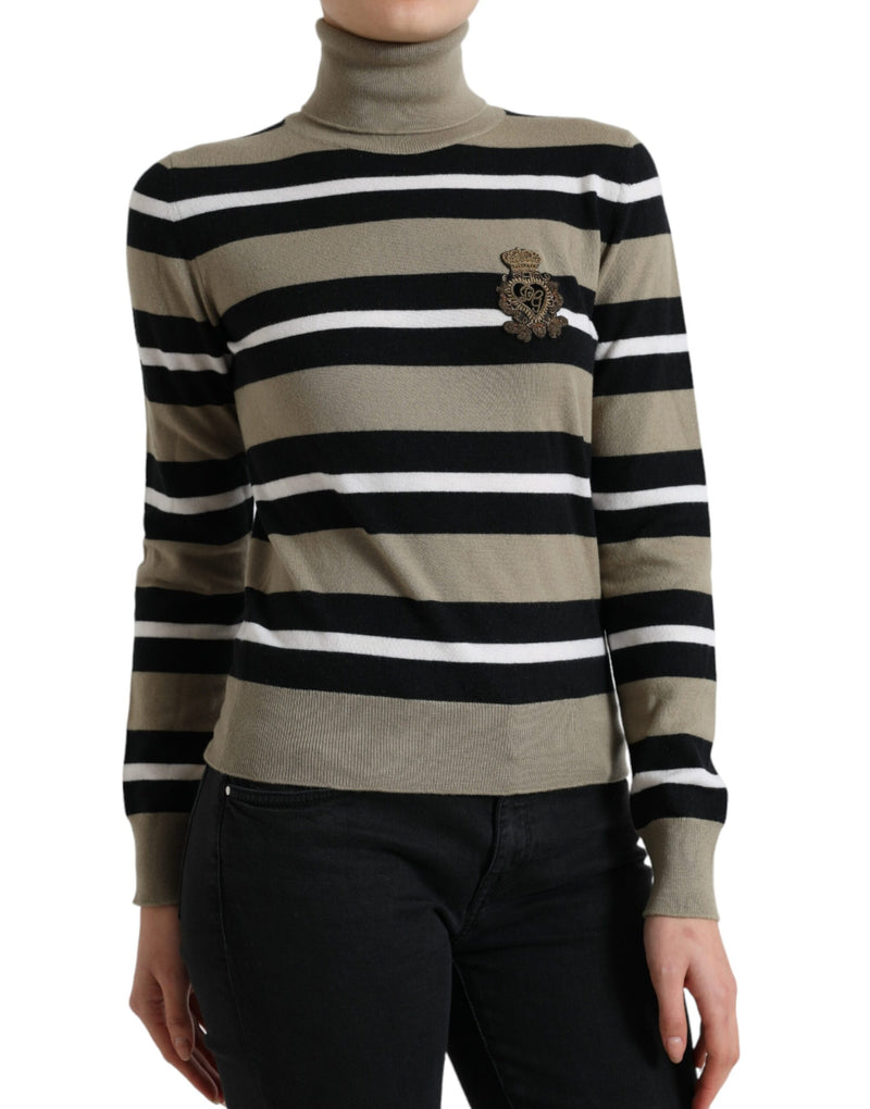 Multicolor Striped Wool Turtleneck Sweater Dolce & Gabbana