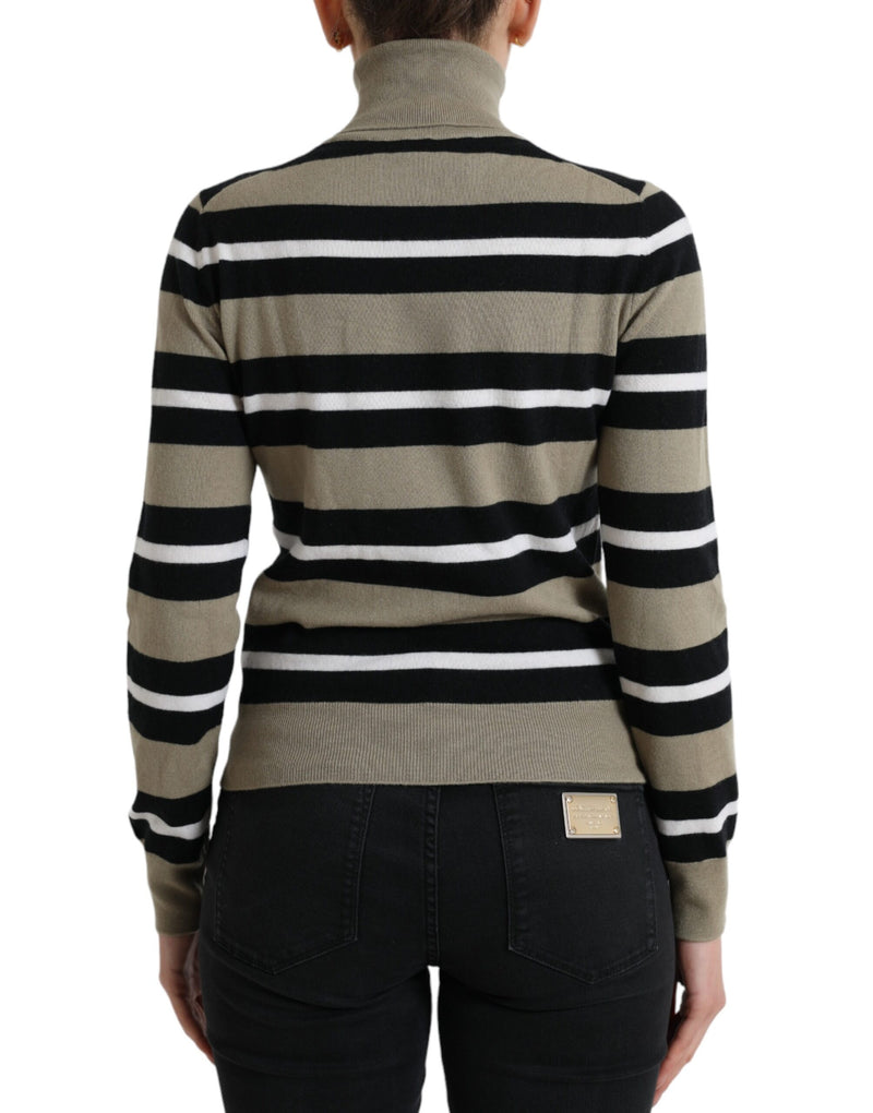 Multicolor Striped Wool Turtleneck Sweater Dolce & Gabbana