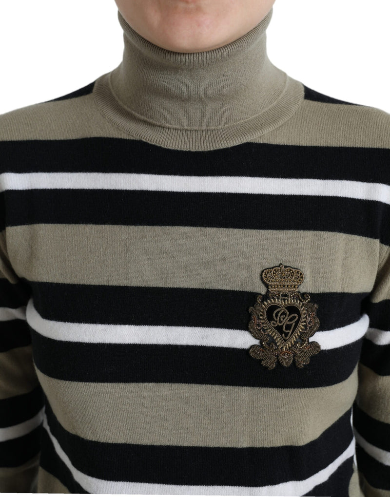 Multicolor Striped Wool Turtleneck Sweater Dolce & Gabbana