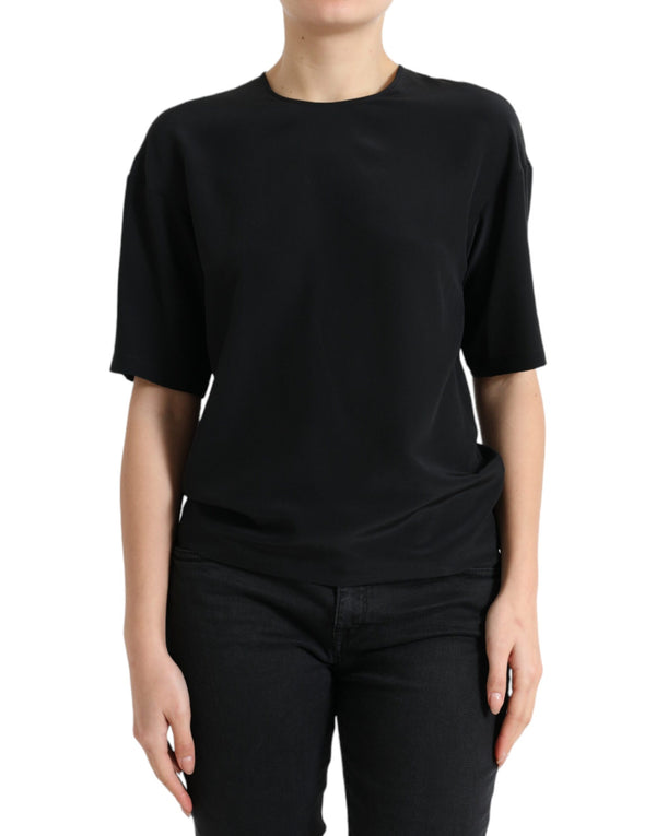 Elegant Silk Blend Round Neck Blouse Dolce & Gabbana