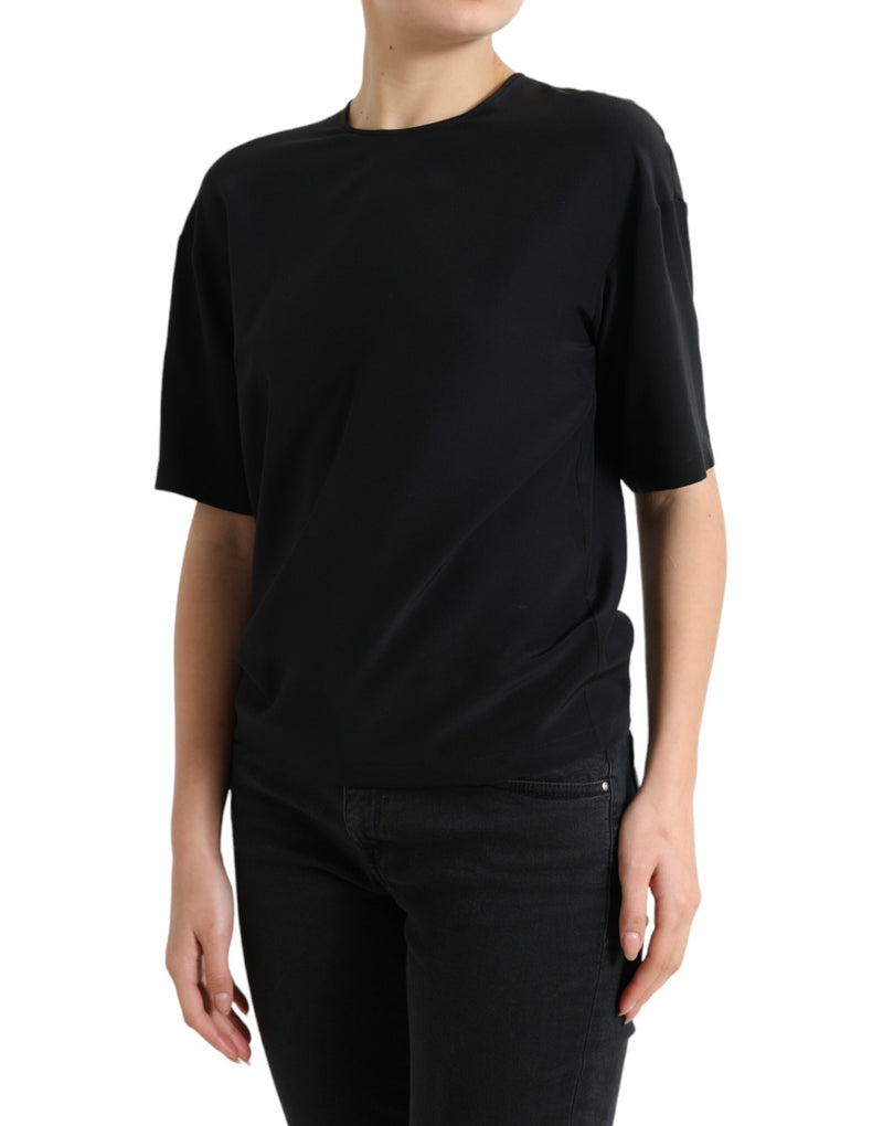 Elegant Silk Blend Round Neck Blouse Dolce & Gabbana