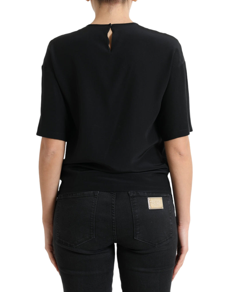 Elegant Silk Blend Round Neck Blouse Dolce & Gabbana