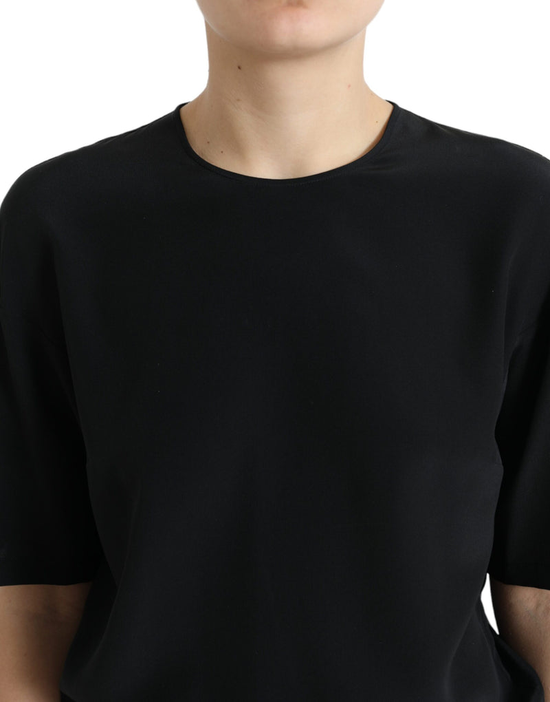 Elegant Silk Blend Round Neck Blouse Dolce & Gabbana