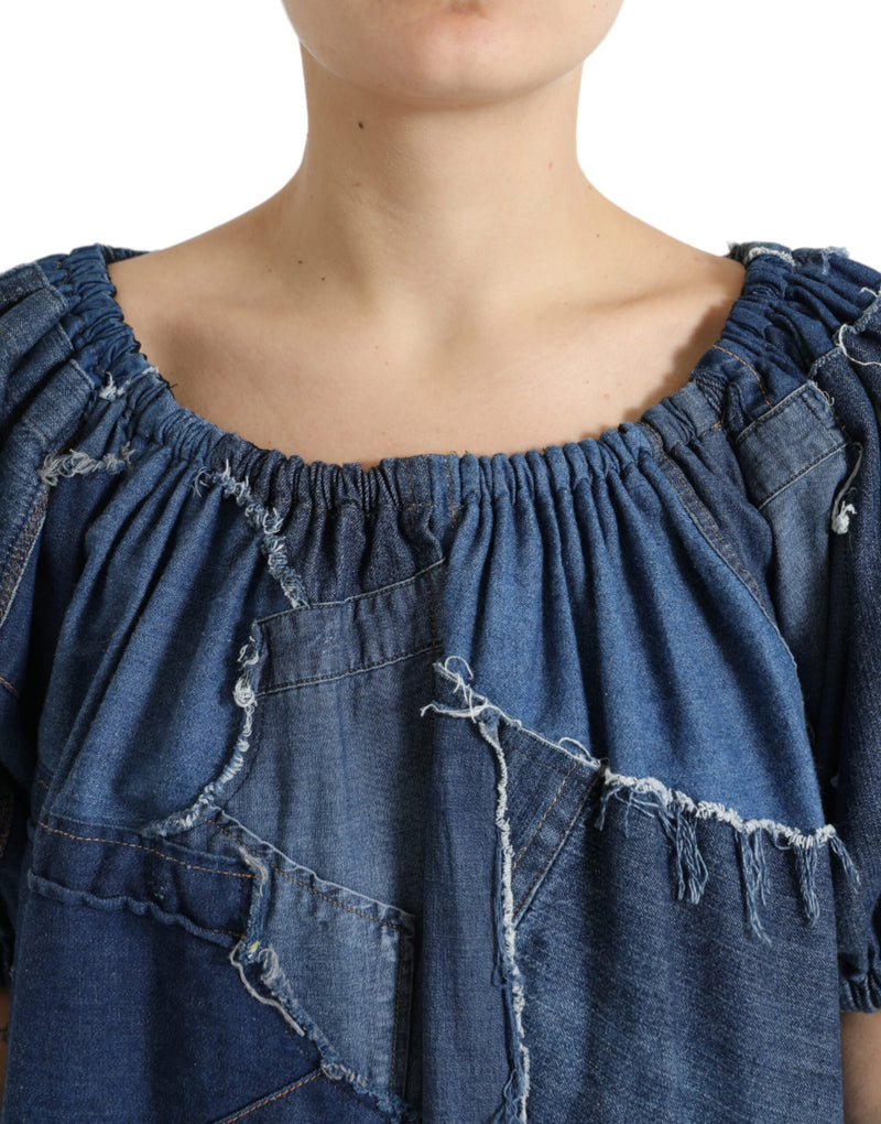 Elegant Cotton Denim Blouse Top Dolce & Gabbana