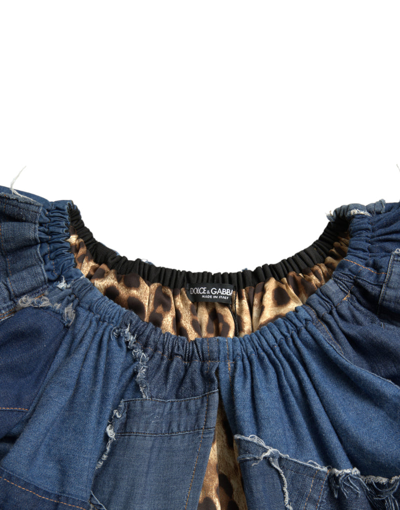 Elegant Cotton Denim Blouse Top Dolce & Gabbana