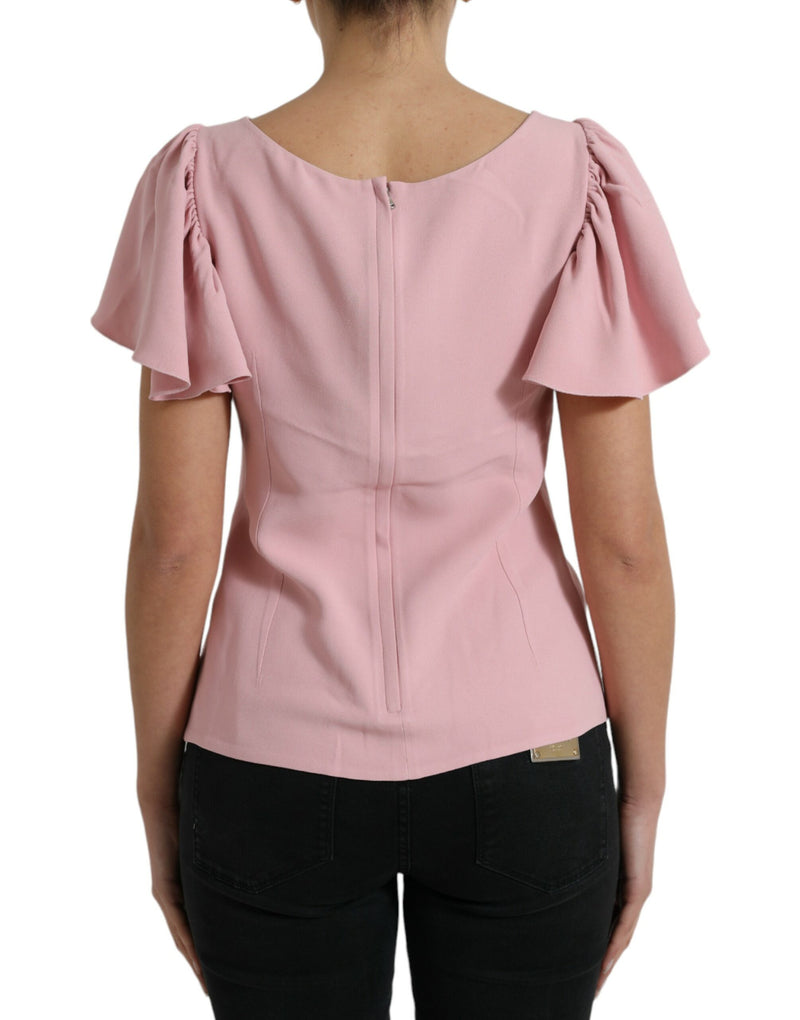 Chic Pink Bell Sleeve Top Dolce & Gabbana