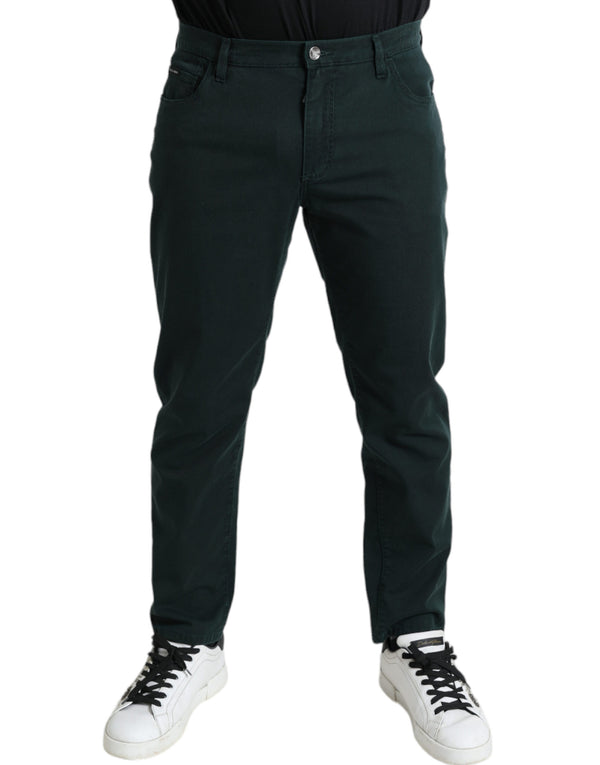 Elegant Green Skinny Cotton Jeans Dolce & Gabbana