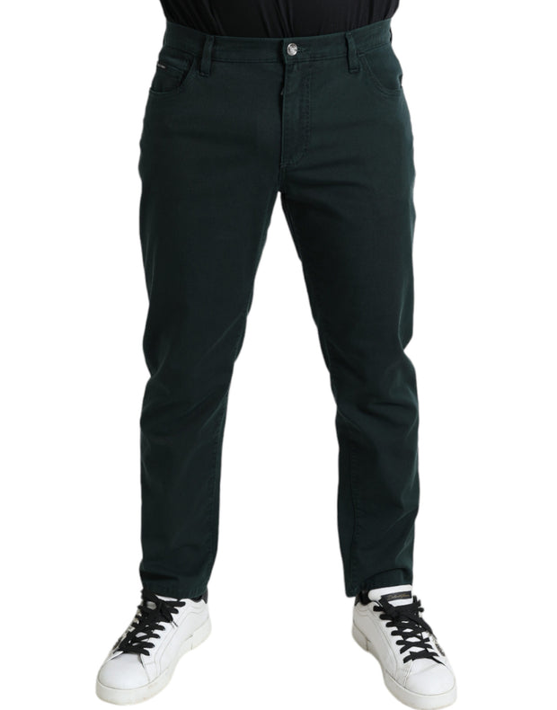 Elegant Green Skinny Cotton Jeans Dolce & Gabbana