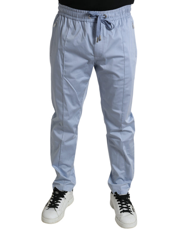 Elegant Light Blue Jogger Pants for Men Dolce & Gabbana