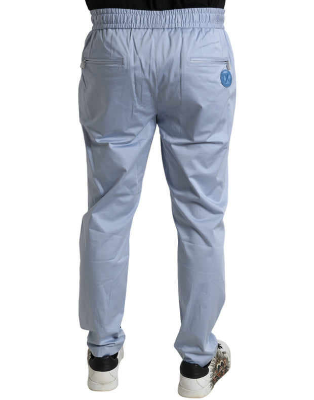 Elegant Light Blue Jogger Pants for Men Dolce & Gabbana