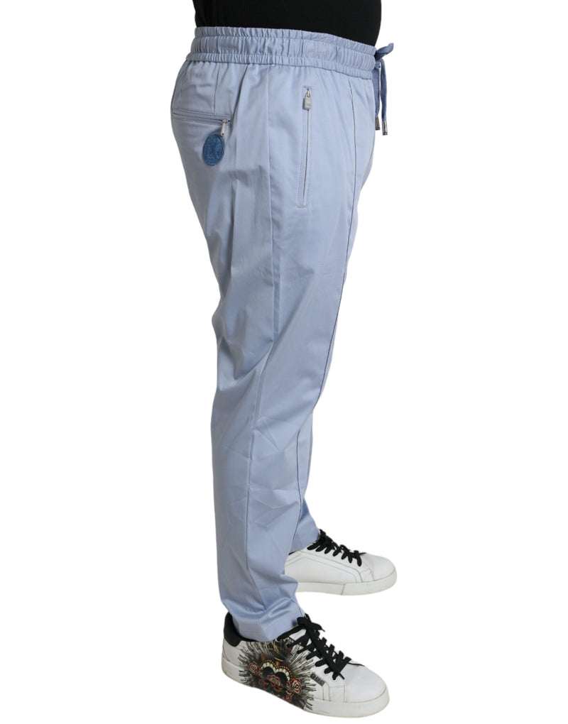 Elegant Light Blue Jogger Pants for Men Dolce & Gabbana