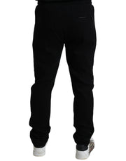 Elegant Black Cotton Blend Jogger Pants Dolce & Gabbana