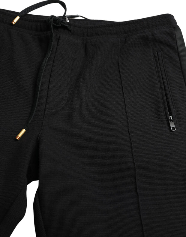 Elegant Black Cotton Blend Jogger Pants Dolce & Gabbana