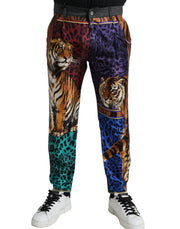 Multicolor Tiger Print Loose Denim Jeans Dolce & Gabbana