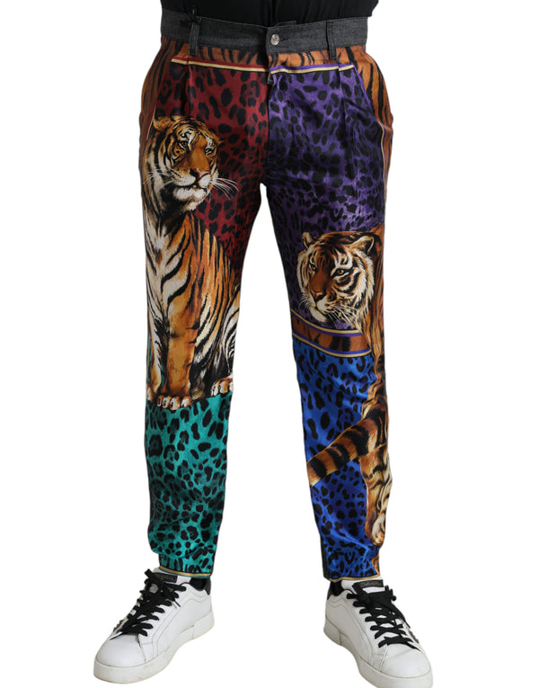 Multicolor Tiger Print Loose Denim Jeans Dolce & Gabbana