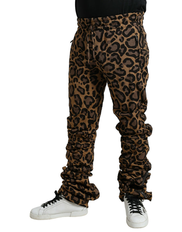 Chic Leopard Print Jogger Pants Dolce & Gabbana