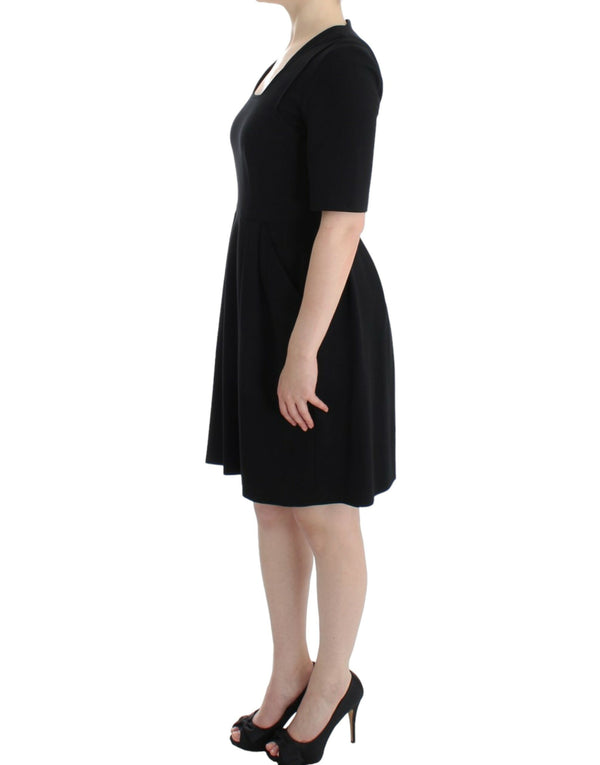 Elegant Black Short Sleeve Venus Dress CO|TE