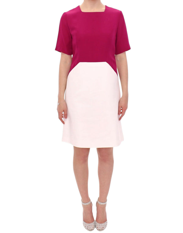 Chic White and Pink Shift Robot Dress CO|TE