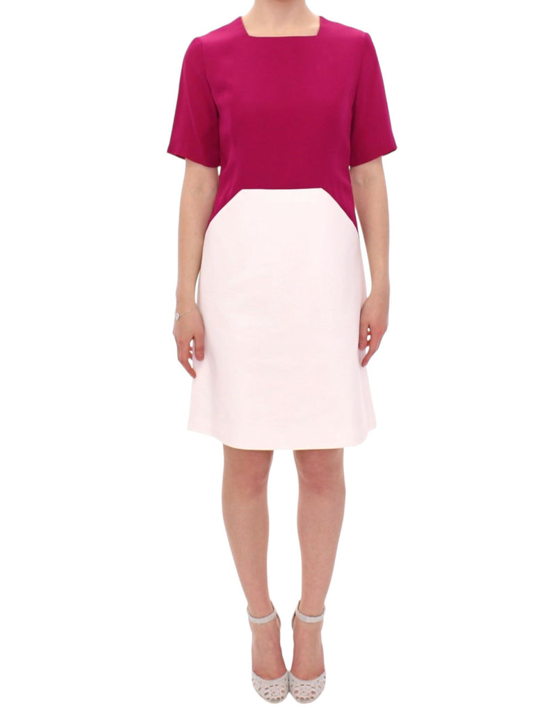 Chic White and Pink Shift Robot Dress CO|TE