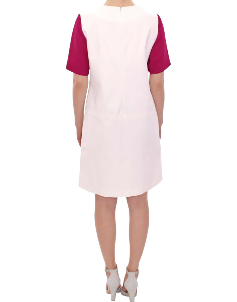 Chic White and Pink Shift Robot Dress CO|TE